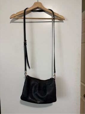Fossil Black Pebbled Leather Crossbody Bag